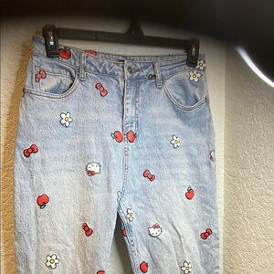 Hello Kitty Light Blue Jeans with Red and White Accents